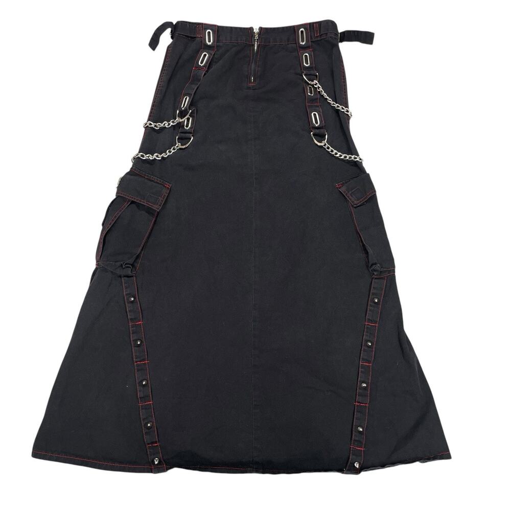 Y2K Tripp NYC Cargo Maxi Skirt Sz M Chains Studs Punk Grunge Mall Goth Utility - Picture 8 of 16